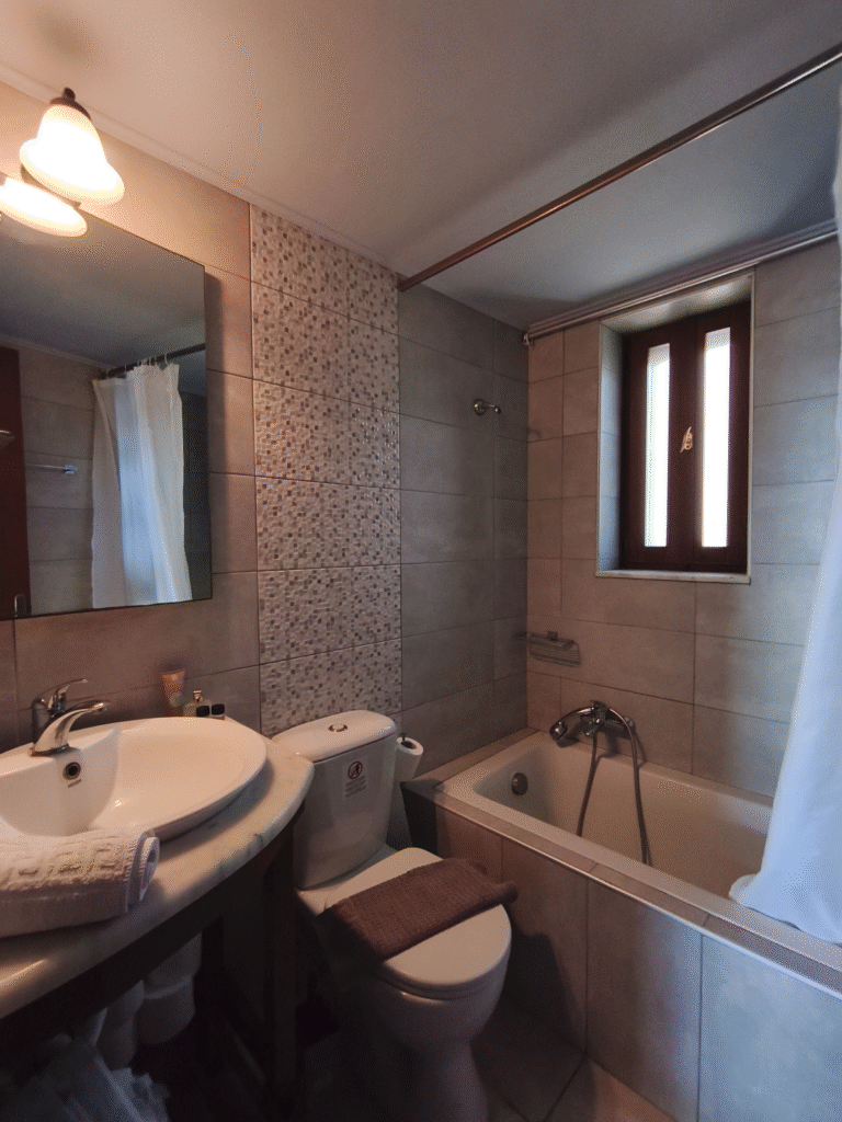 Bathroom interior at Alisahni Villas in Kiotari, Rhodes.